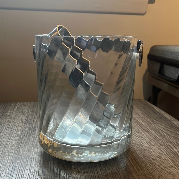 Vintage Orrefors Sweden Crystal Ice Bucket with tongs - Picture 1 of 5